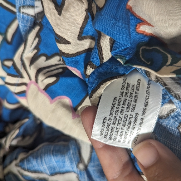 Blue and cream dress have Pockets! NWOT size M Knox Rose - Picture 7 of 8